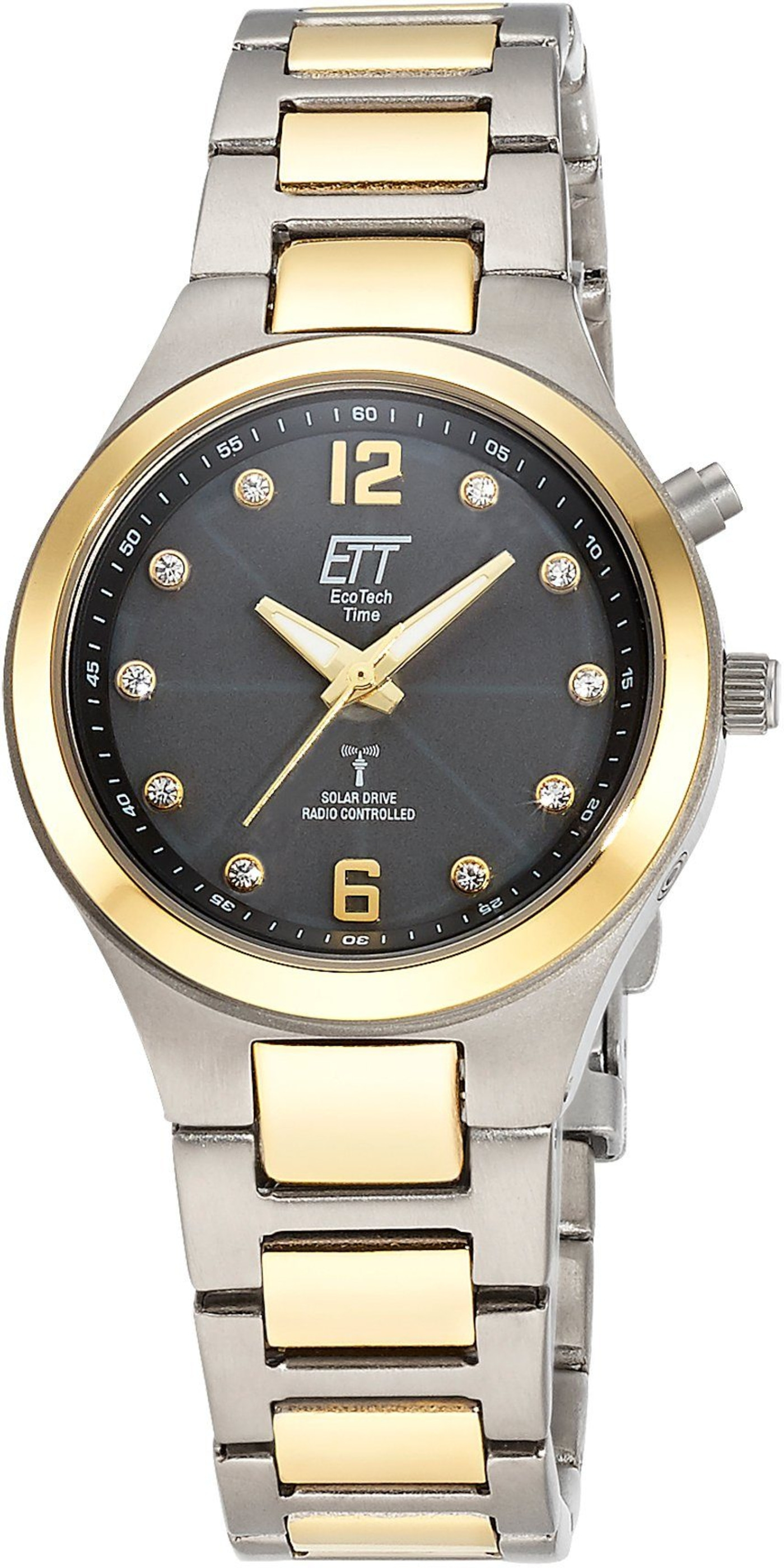 ETT Funkuhr Damen Armbanduhr Everest Lady ELT-11470-24M Titanuhr 34mm