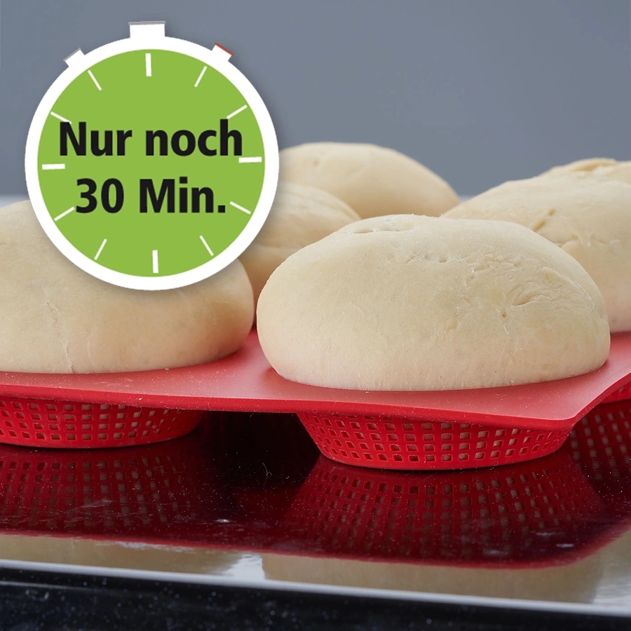 2x BETTY BOSSI Backform Brot rund aus Silikon Rot Hitzebeständig NEU