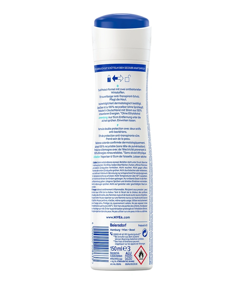 NIVEA Dusch- und Schoenfelt Spray mit 72h Anti-Transpirant-Schutz