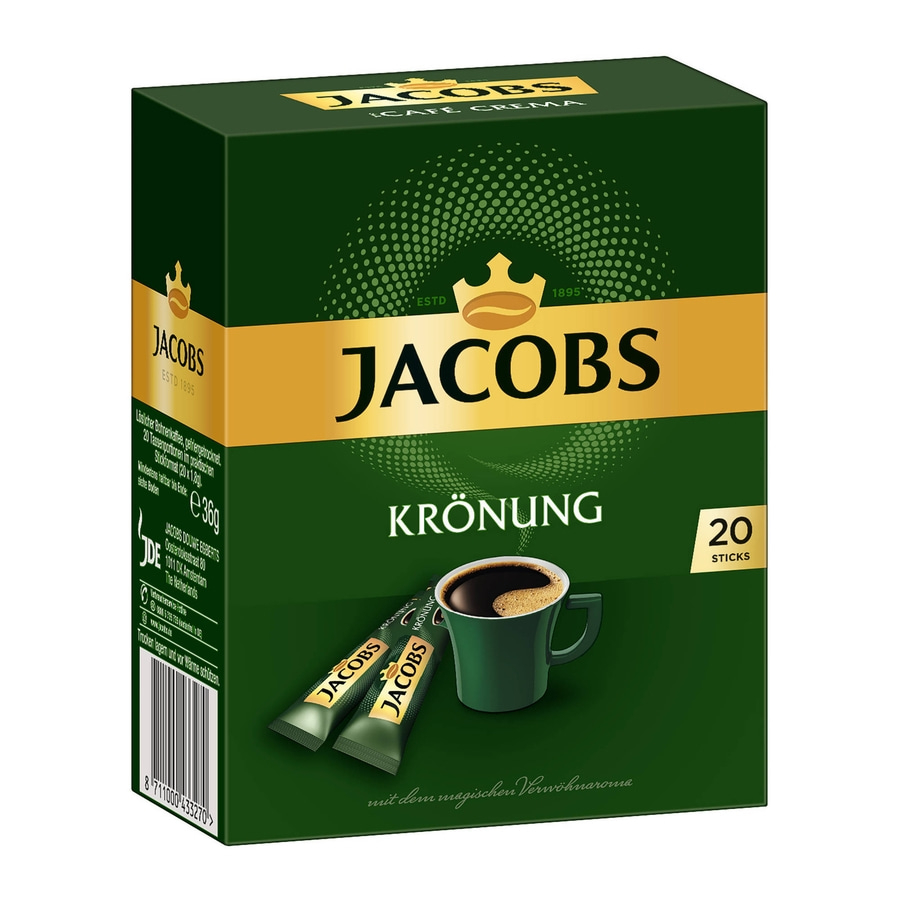 JACOBS Löskaffee Krönung 16x20 Sticks Kaffee löslich Instantkaffee 320 Getränke