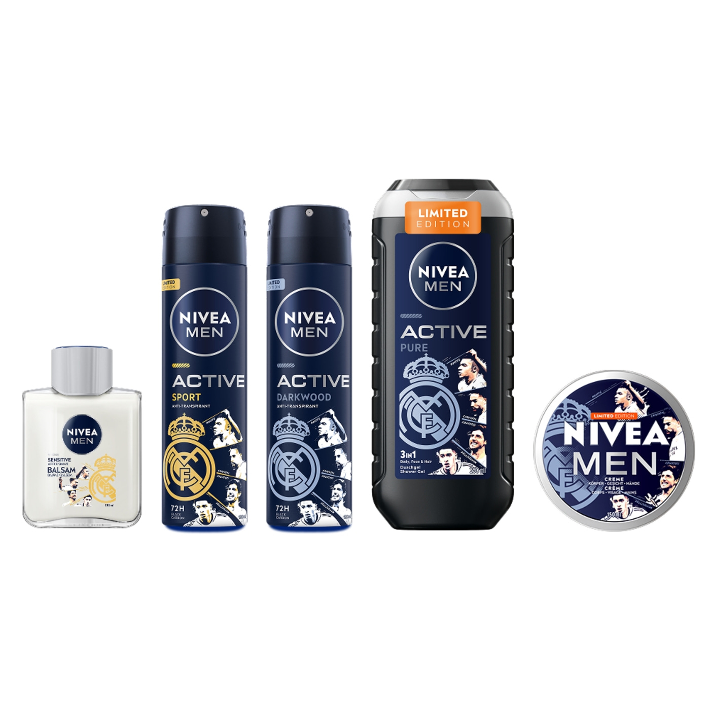 Nivea Men limitiertes Set mit Duschgel, Deos und Creme im Fußball Design.