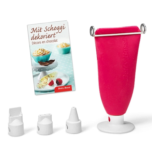 BETTY BOSSI Chocolate Deco Schokolade Verzieren Kunststoff Rot Weiß NEU