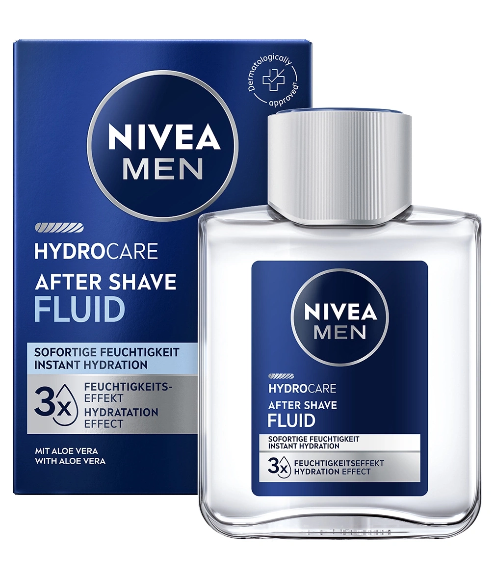 NIVEA MEN Hydro Care After Shave Fluid in Blauer Verpackung