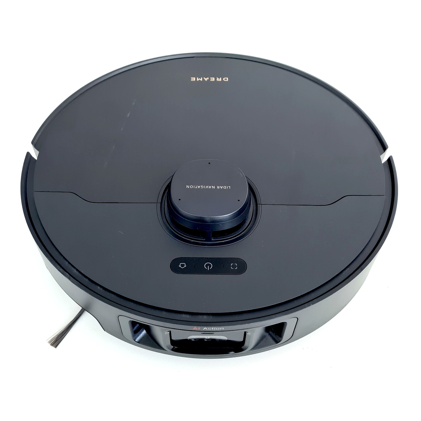 Schwarzer Roboter-Staubsauger mit LIDAR-Navigation und AI Action-Funktion