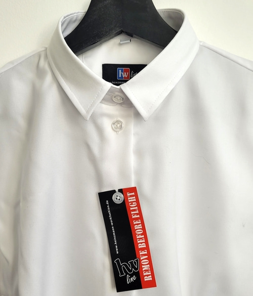 Heinzmann-Workfashion 1/2 Kurzarm Bluse Gastronomie Hemd tailliert weiß Gr. 34