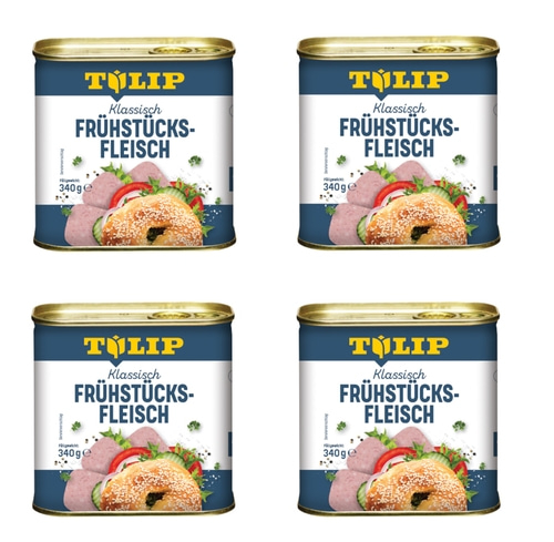 TULIP 4x 340g Frühstücksfleisch Original Dänische Delikatesse Konservendose NEU