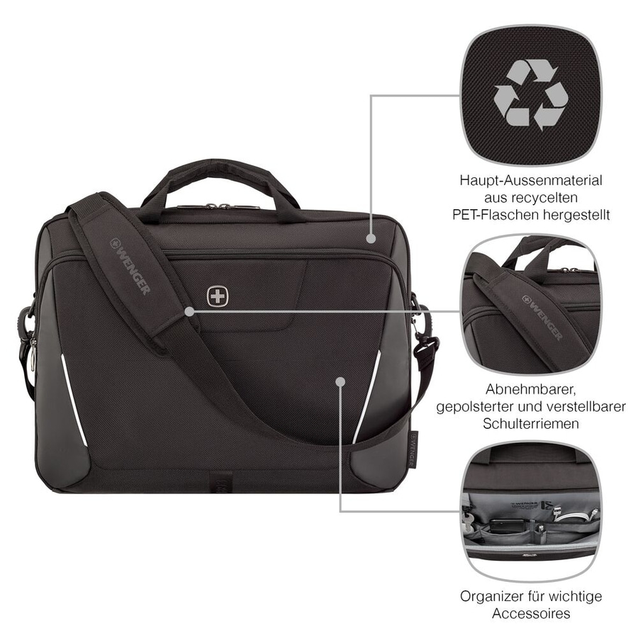 WENGER Laptop-Aktentasche XE Brief 17" Laptop 28 Liter Tablet-Fach Schwarz