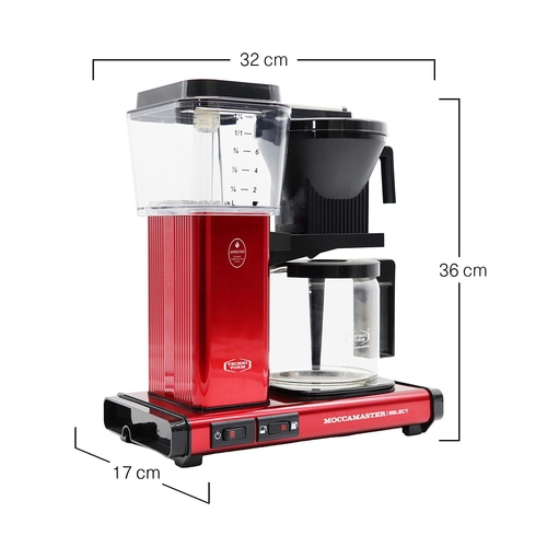 MOCCAMASTER Filterkaffeemaschine KBG Select Red Metallic 1,25L rot NEU