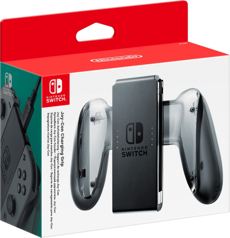 Nintendo Switch Joy-Con Charging Grip, schwarz, transparent, Verpackung