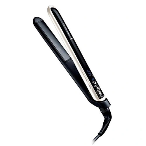 Schwarzes und weißes Glätteisen von Remington mit digitaler Anzeige.