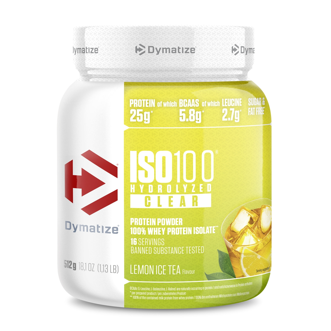 Dymatize ISO 100 Hydrolyzed Clear Protein Pulver, Lemon Ice Tea Geschmack