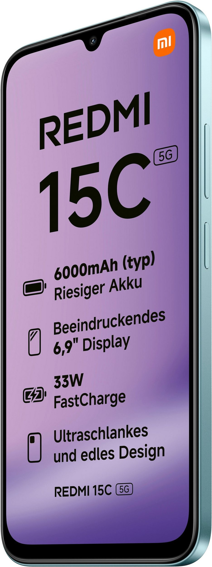 Redmi 15C mit 6000mAh Akku, 6,9" Display und 33W FastCharge.