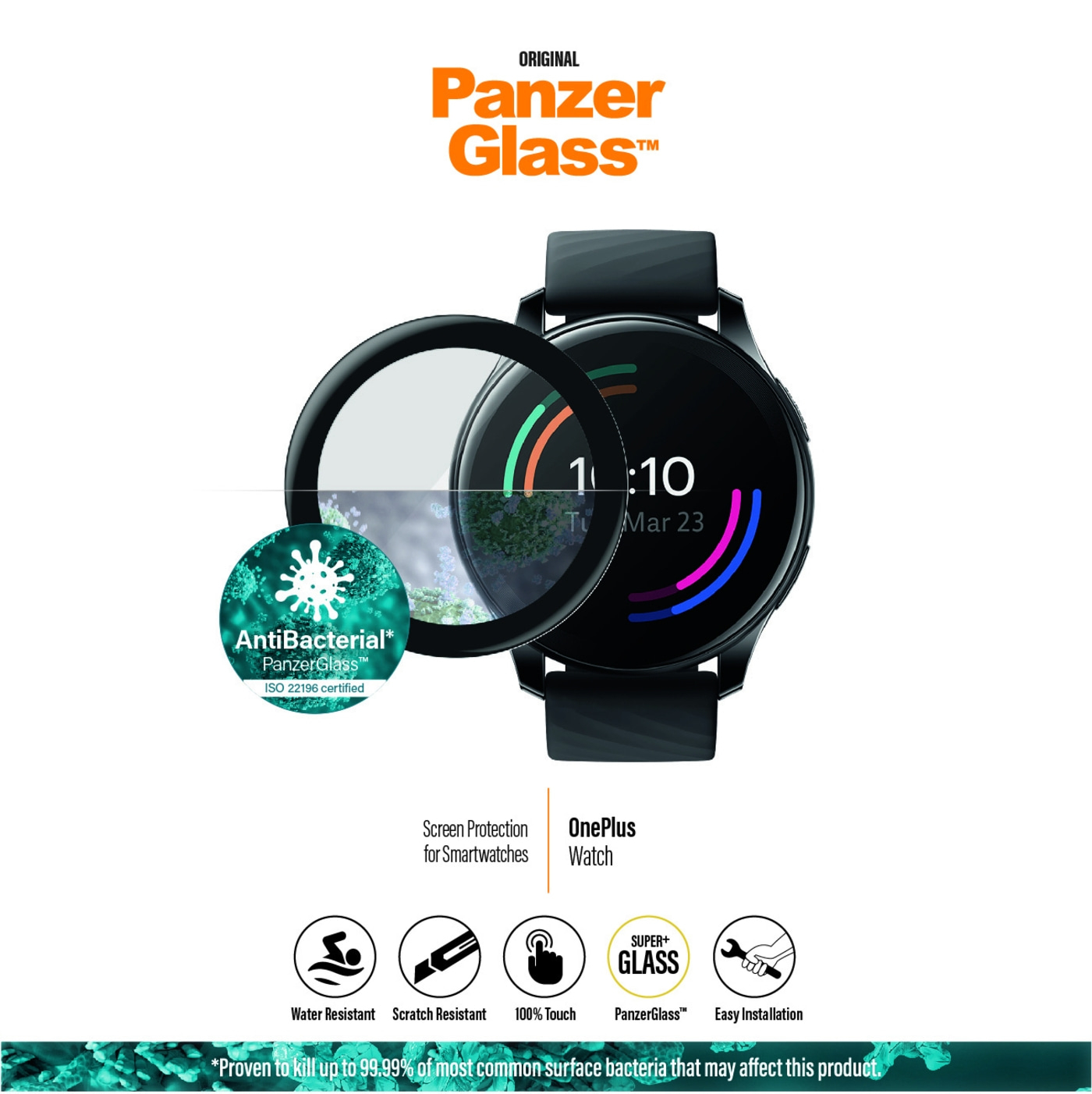 PanzerGlass™ OnePlus Watch Screen Protector Glass Smartwatch Displayschutzfolie