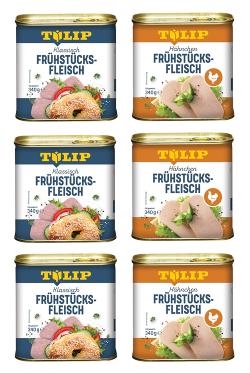 TULIP 6x 340g Bundle Frühstücksfleisch Schwein und Hähnchen Dänische Delikatesse