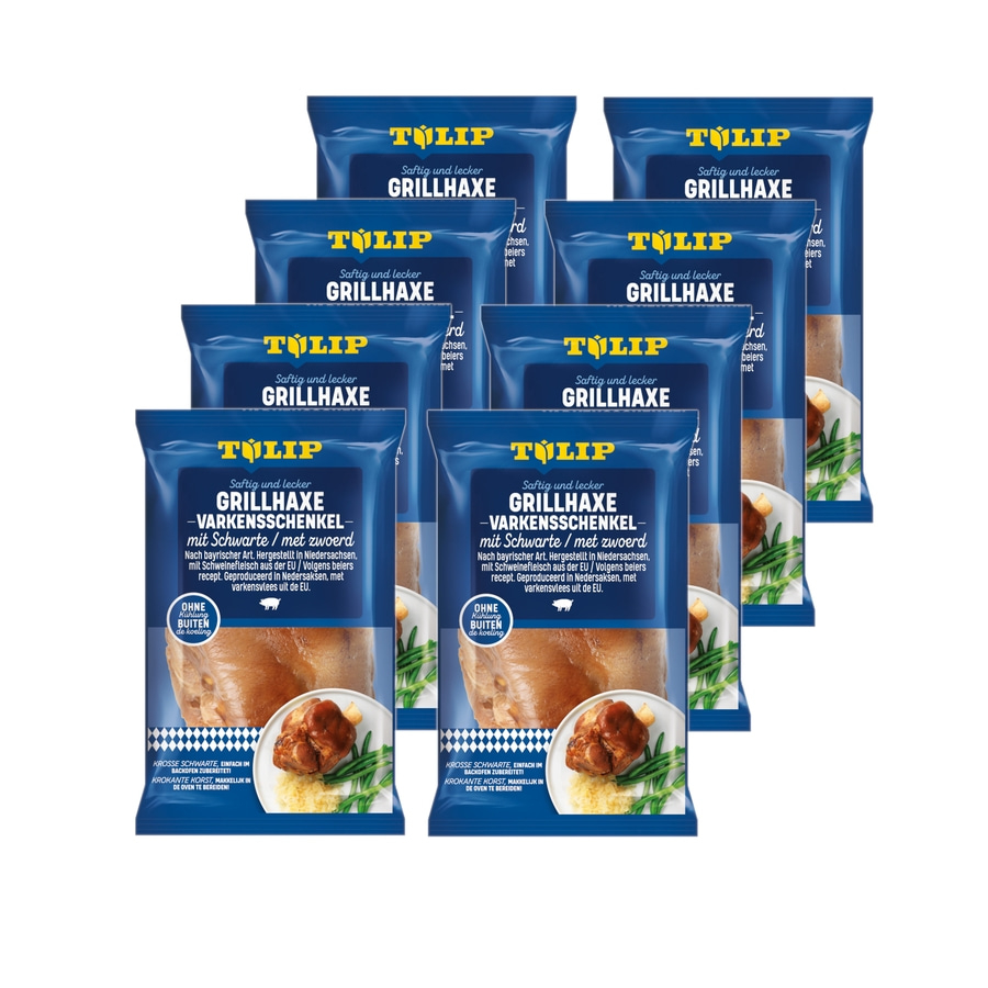 TULIP Grill-Haxe mit Schwarte 8x 600g Tafelfertig Kross Gegart Vakuumverpackt
