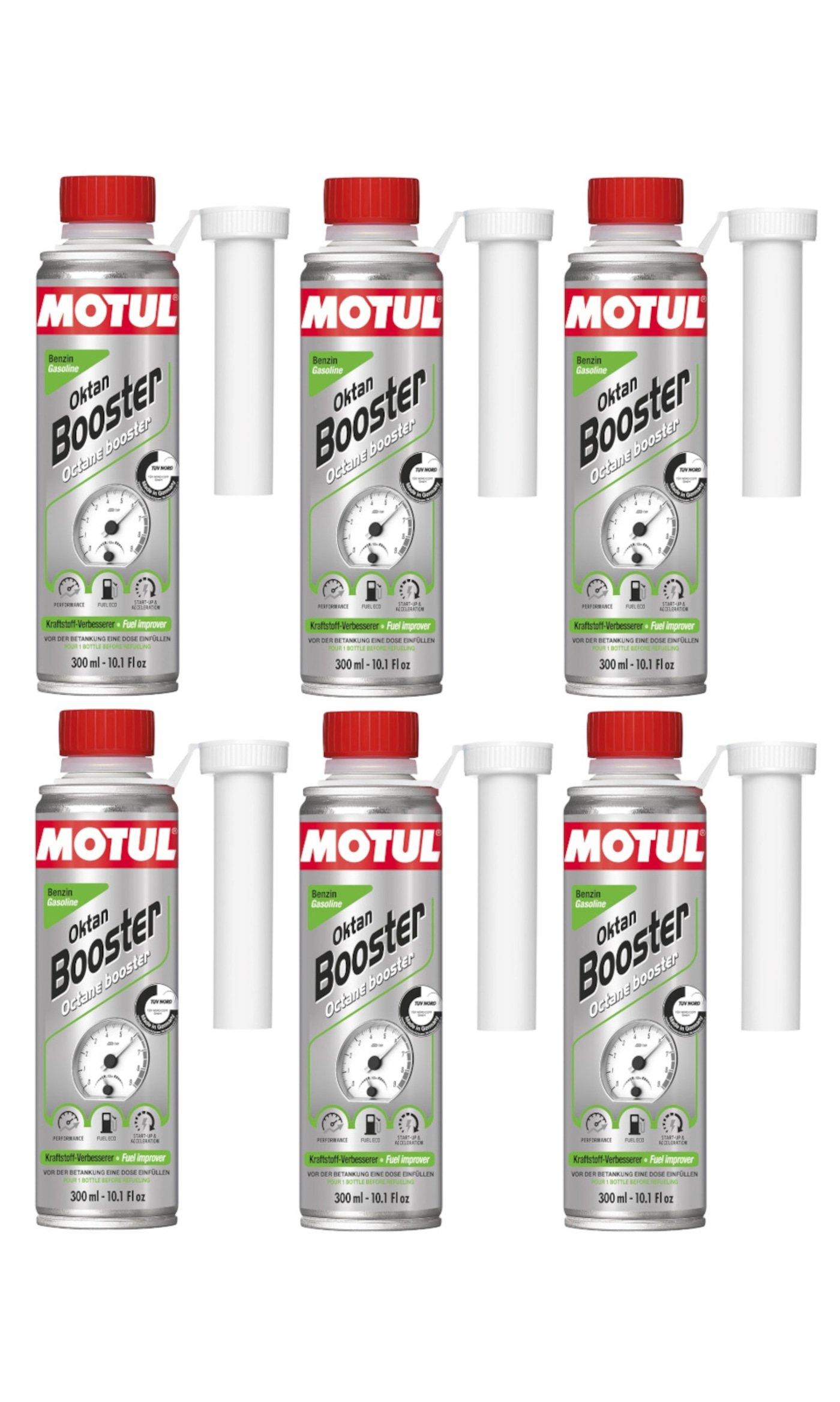 6x MOTUL 300ml Oktan Booster Benzin Verbessert Startverhalten Octanebooster